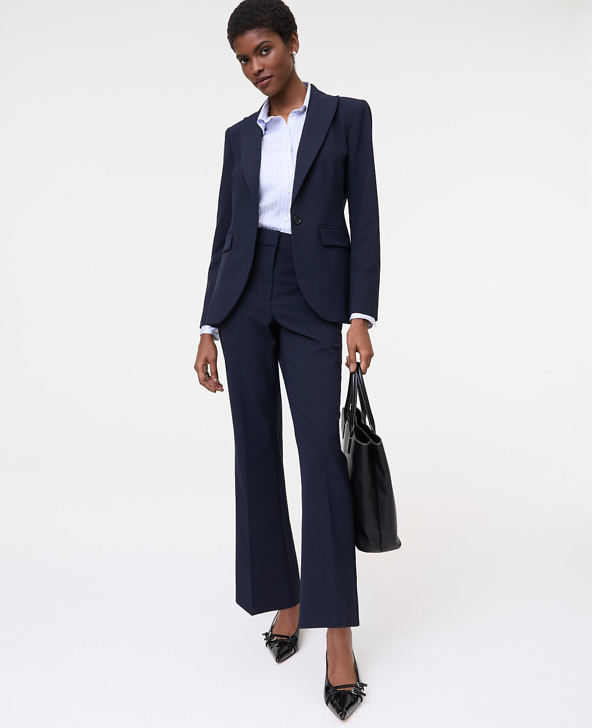 The Fitted Long Blazer in Seasonless Stretch | Vinci Leather