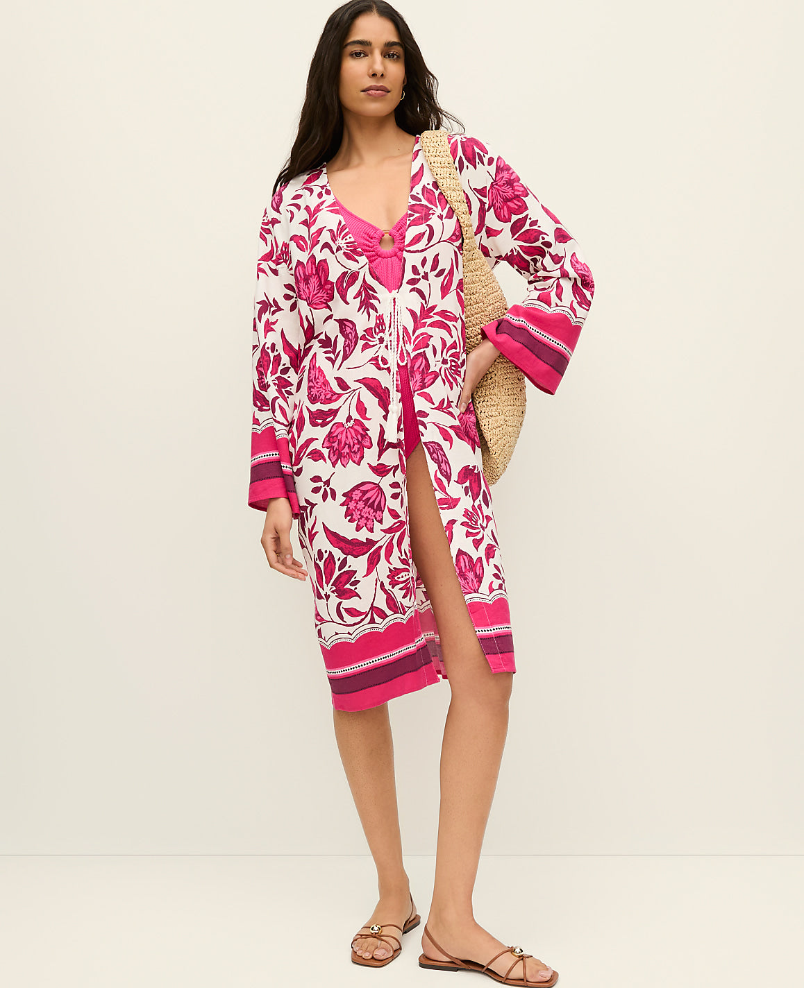 Floral Beach Kimono | Vinci Leather