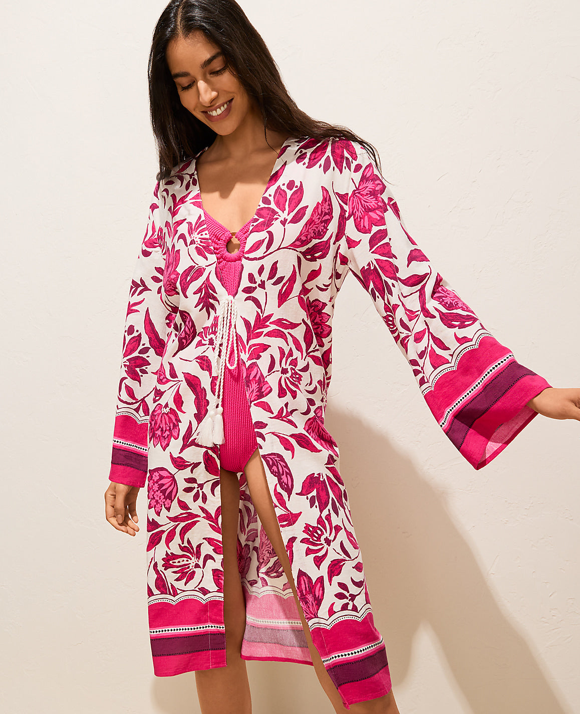Floral Beach Kimono | Vinci Leather