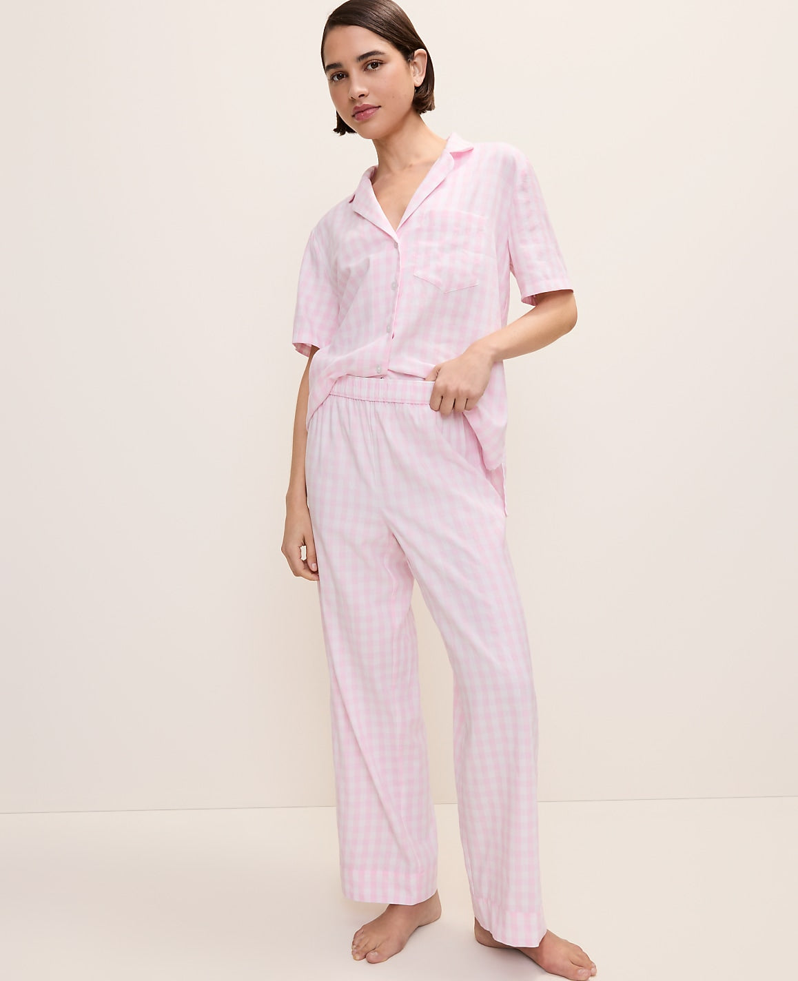Gingham Pajama Set | Vinci Leather