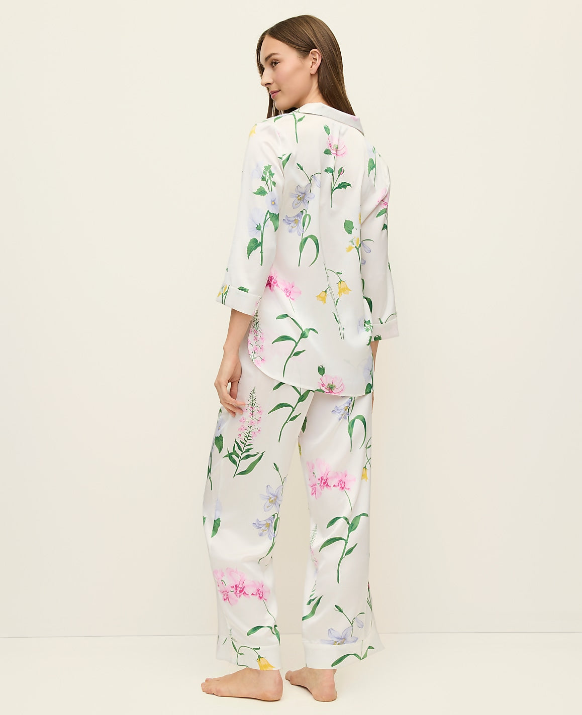 Floral Satin Pajama Set | Vinci Leather