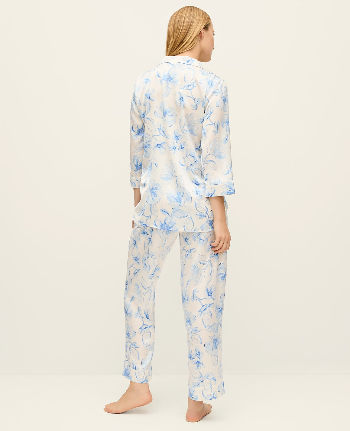Floral Satin Pajama Set | Vinci Leather