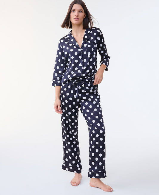 Dotted Satin Pajama Set | Vinci Leather