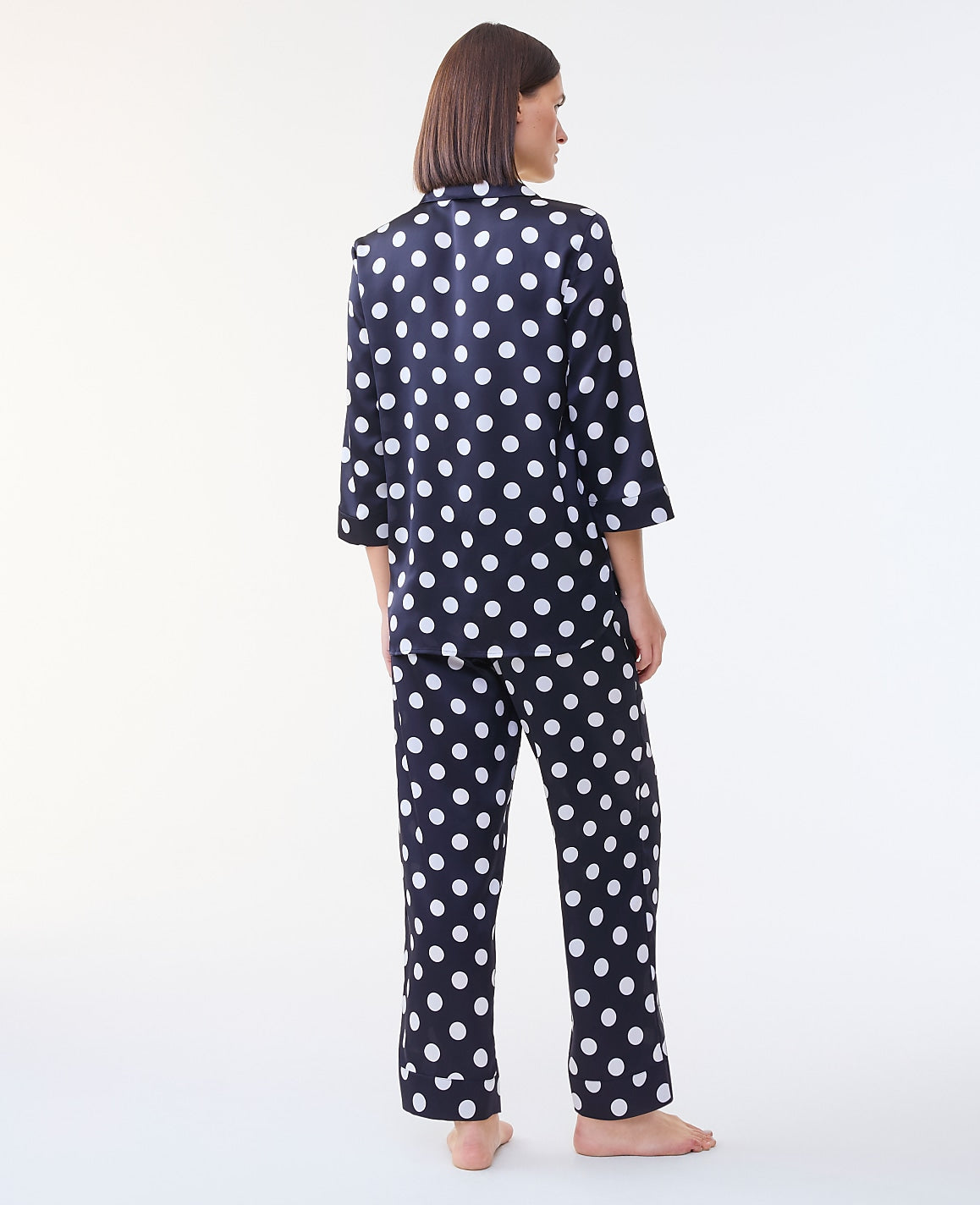 Dotted Satin Pajama Set | Vinci Leather