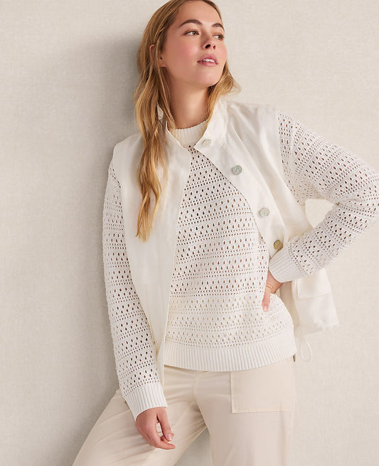 Haven Well Within Cotton Linen Stitched Crewneck | Vinci Leather
