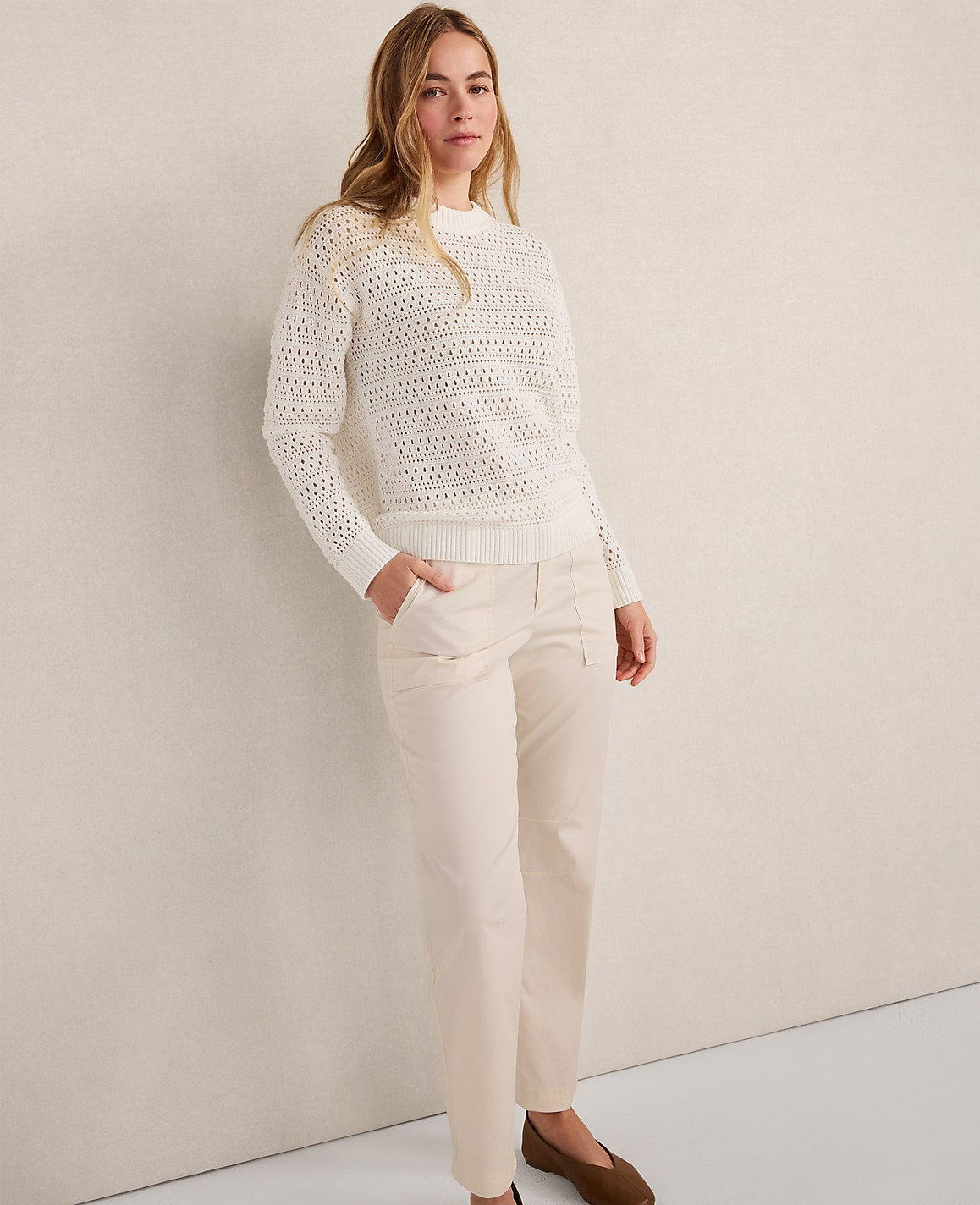 Haven Well Within Cotton Linen Stitched Crewneck | Vinci Leather