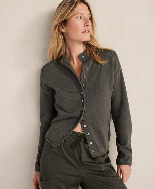 Haven Well Within Organic Cotton Roll Neck Cardigan | Vinci Leather