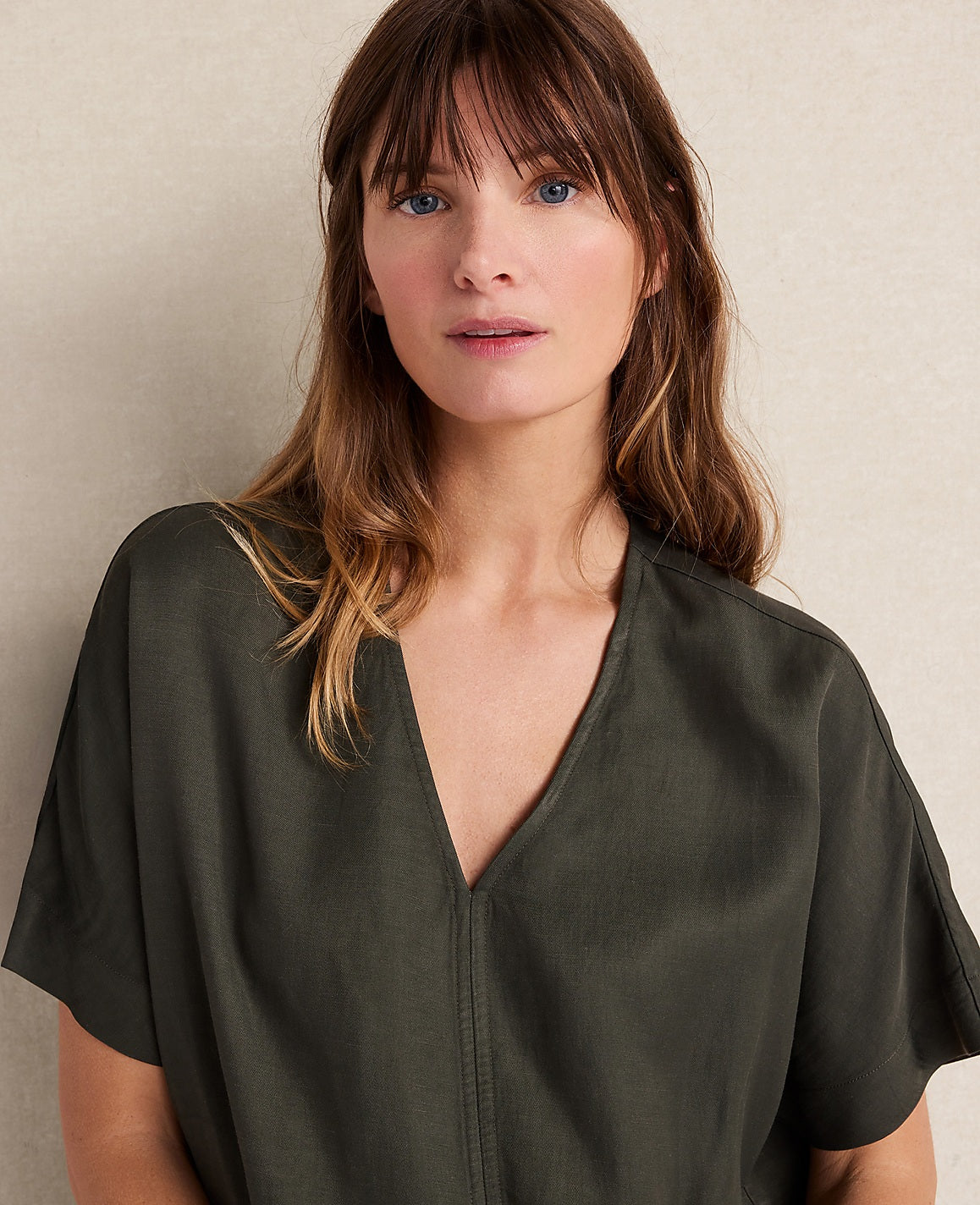 Haven Well Within Viscose Linen V-Neck Top | Vinci Leather