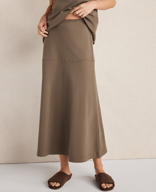 Haven Well Within Organic Cotton Interlock Midi Skirt | Vinci Leather