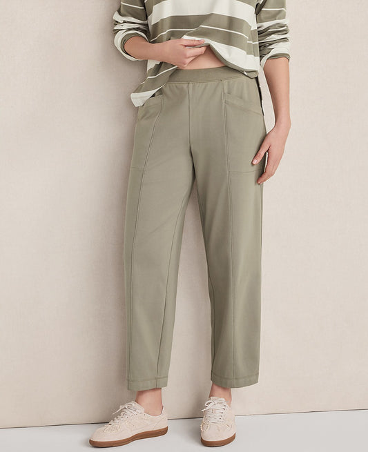 Haven Well Within Organic Cotton Interlock Barrel Leg Pants | Vinci Leather