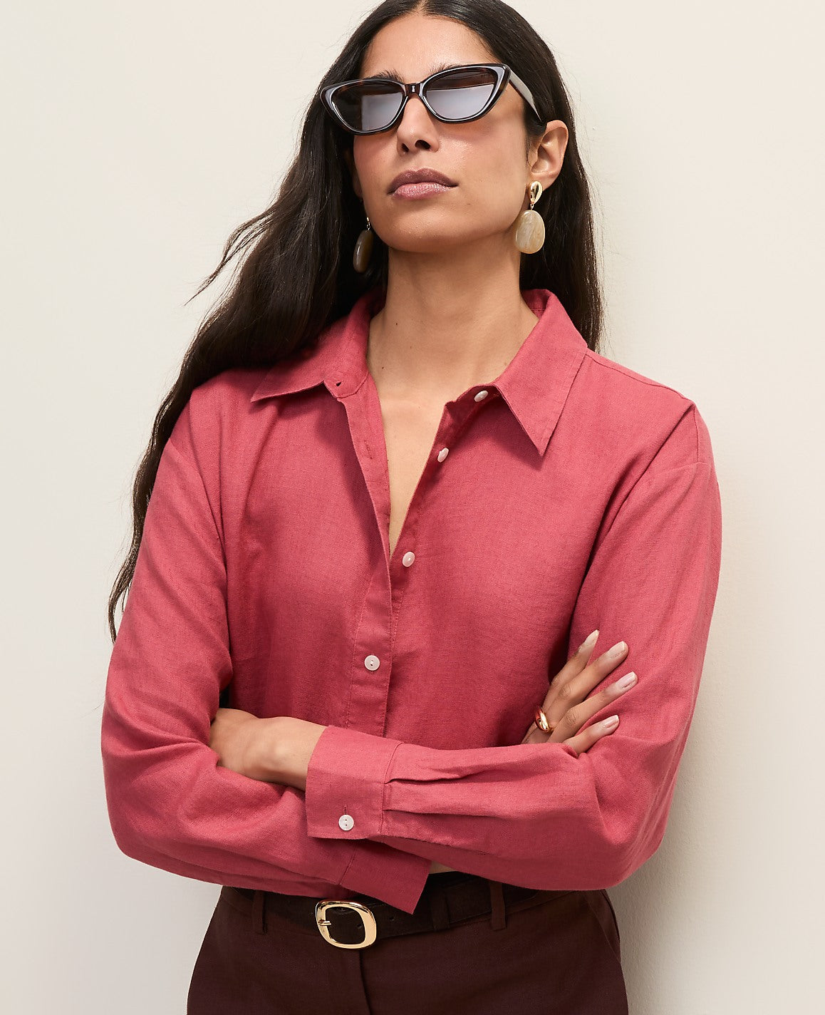 The Linen Button Down Shirt | Vinci Leather