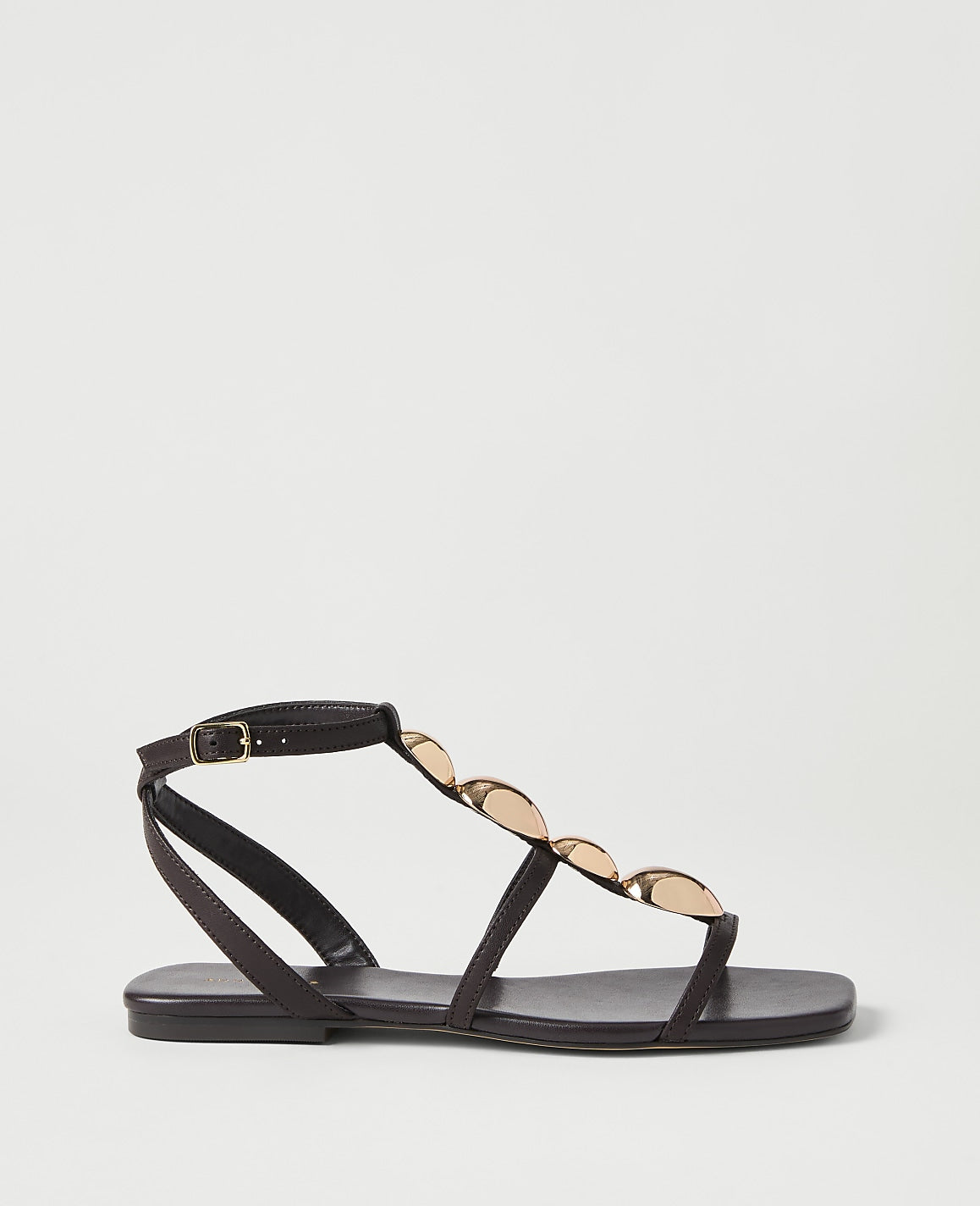 Leather Hardware Embellished Sandal | Vinci Leather
