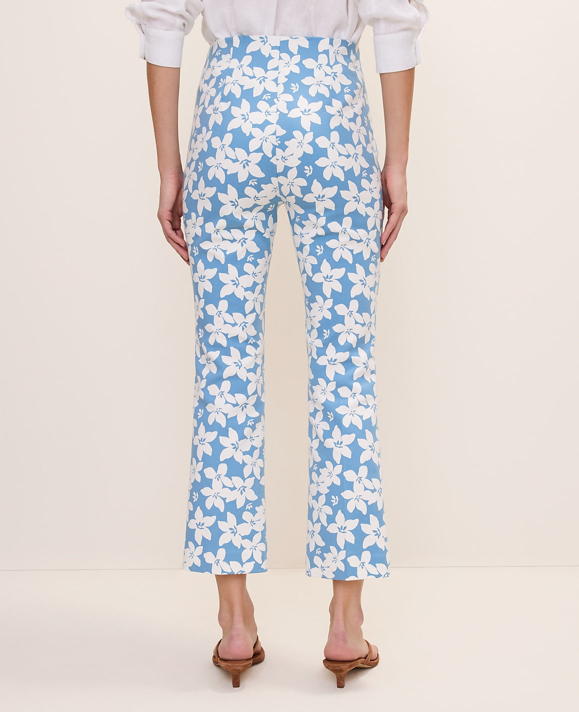 The Flare Ankle Pant in Floral Print — Curvy Fit | Vinci Leather