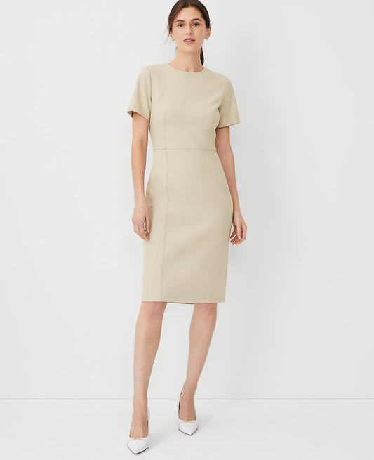 The Short Sleeve Sheath Dress in Bi-Stretch — Curvy Fit | Vinci Leather