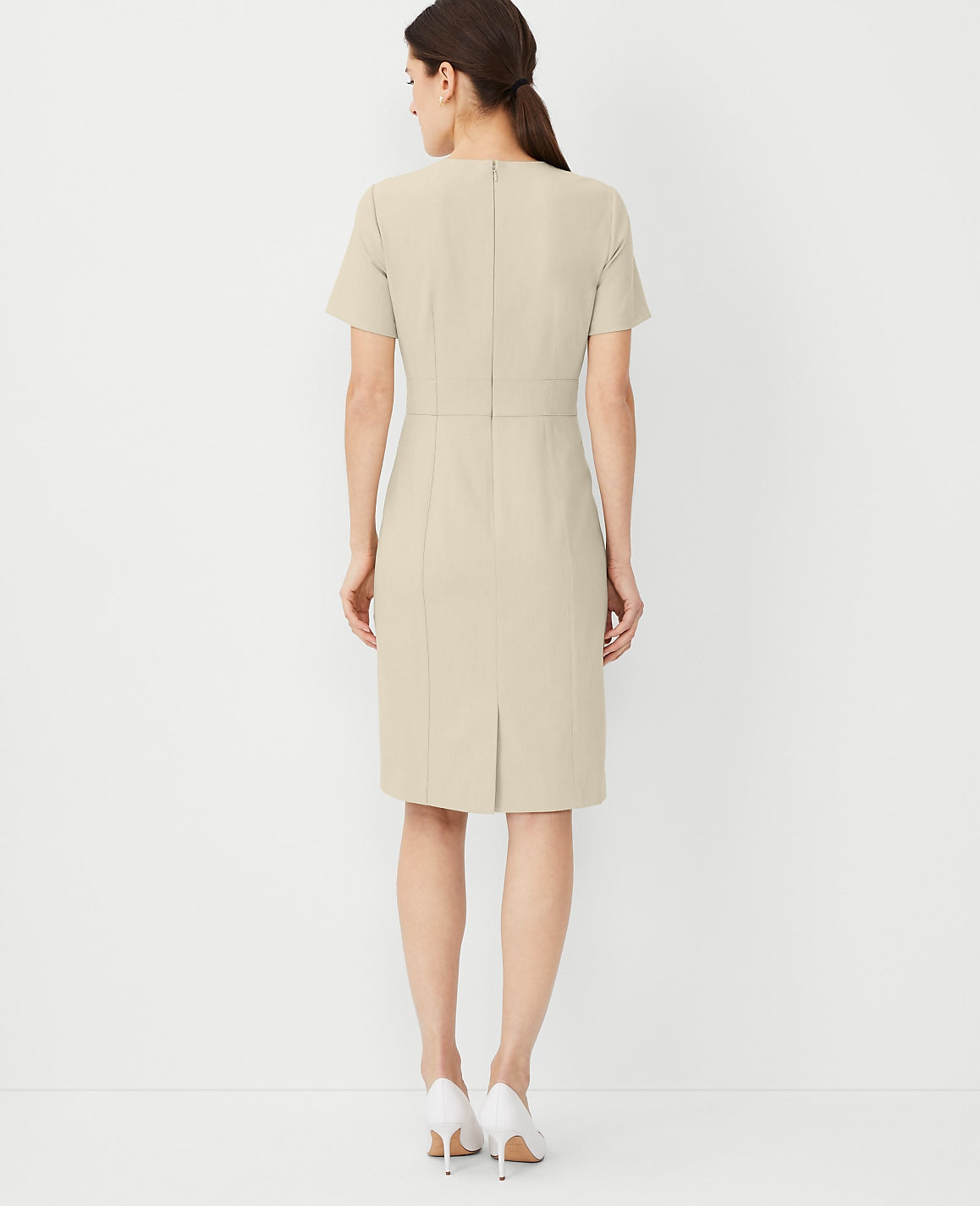 The Short Sleeve Sheath Dress in Bi-Stretch — Curvy Fit | Vinci Leather