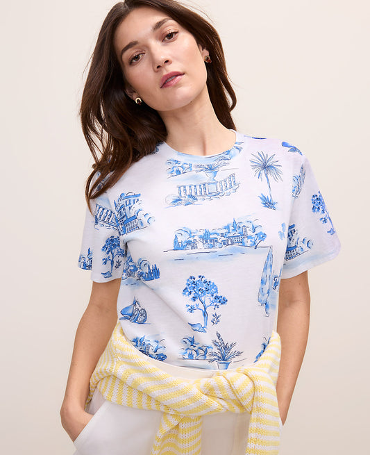 Weekend Toile Relaxed Tee | Vinci Leather
