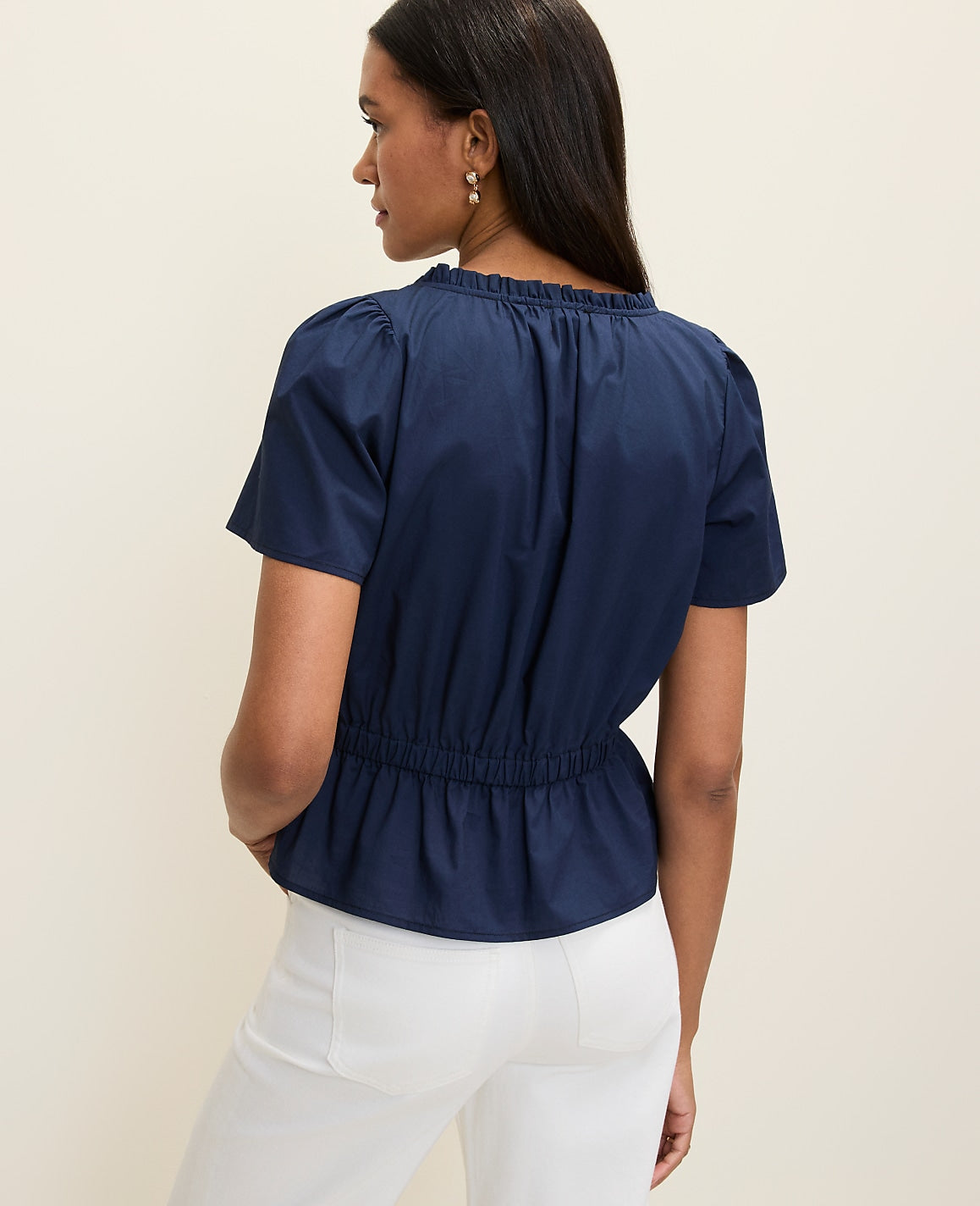 Weekend Gathered Peplum Blouse | Vinci Leather