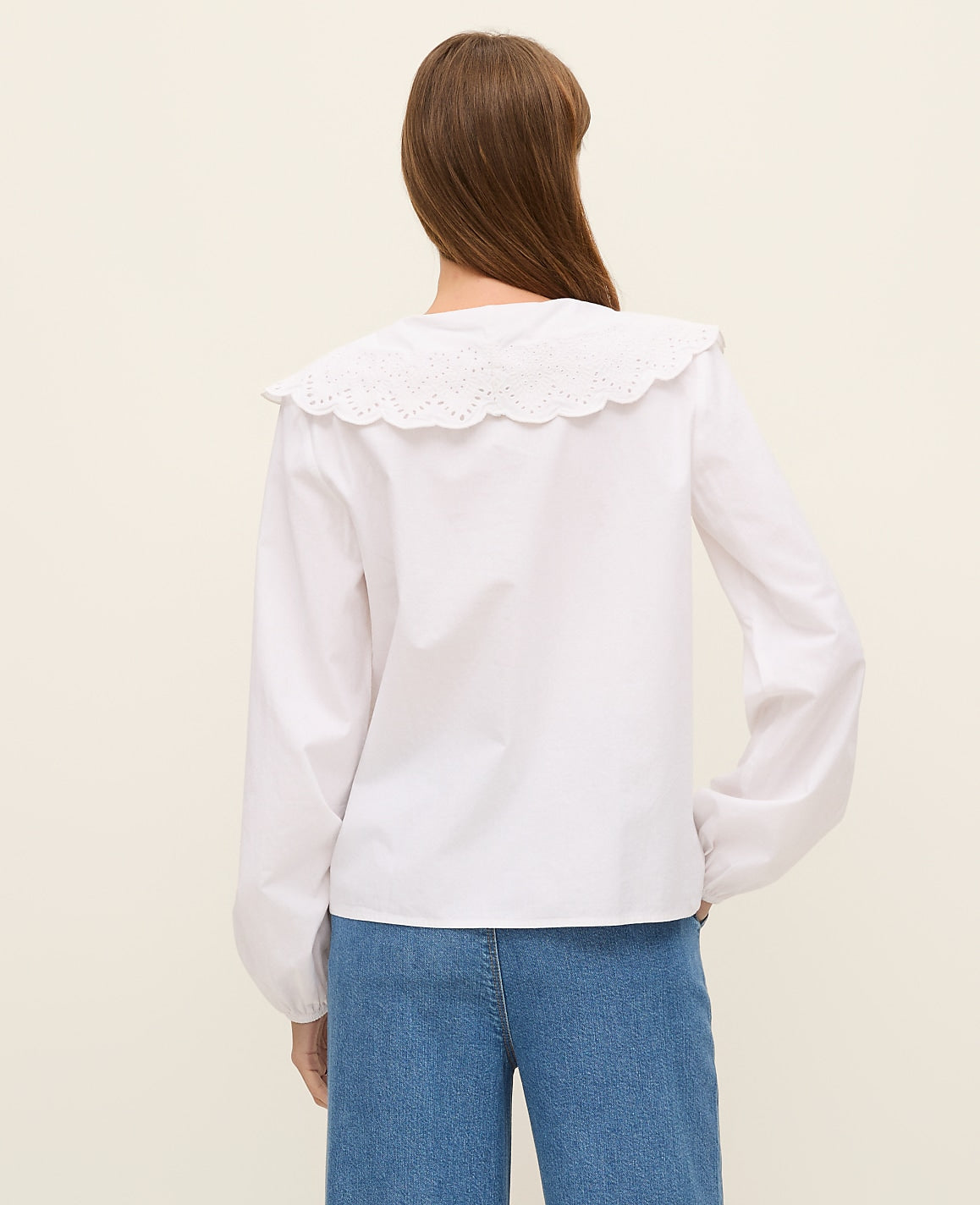 Weekend Eyelet Collared Blouse | Vinci Leather