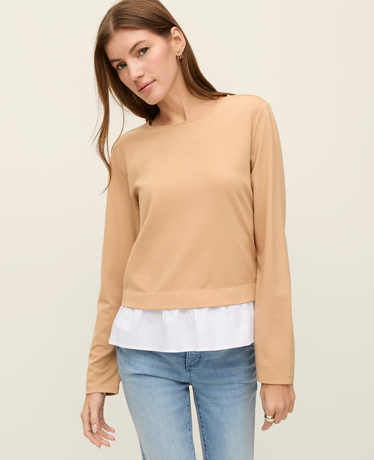 Weekend Ruffle Trim Knit Top | Vinci Leather