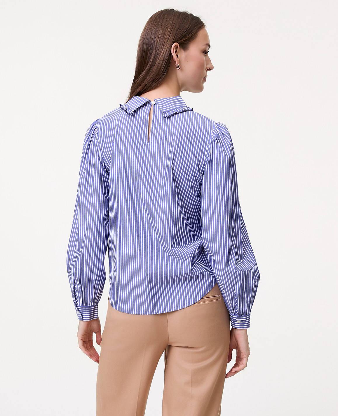 Weekend Striped Scalloped Blouse | Vinci Leather