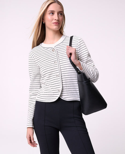 Weekend Striped Knit Jacket | Vinci Leather