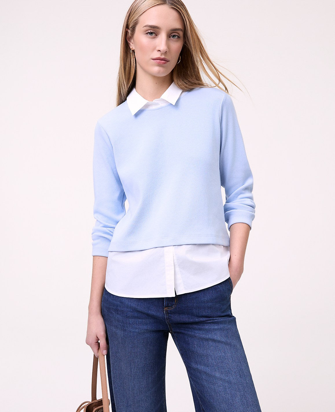 Weekend Layered Mix Media Top | Vinci Leather
