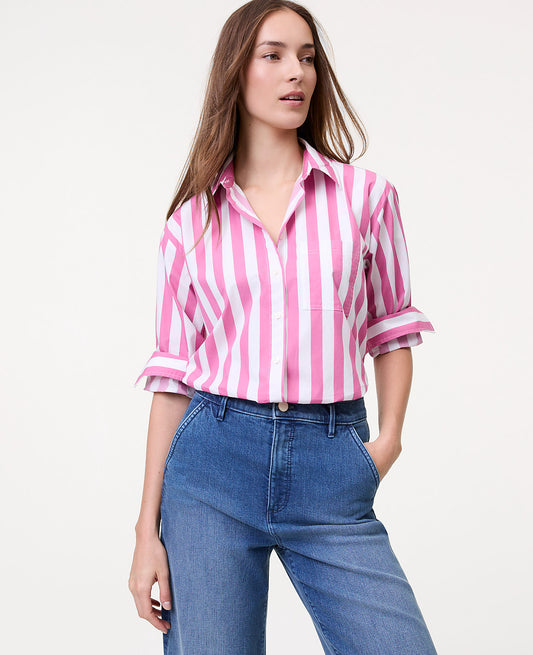 Weekend Striped Oversized Shirt | Vinci Leather