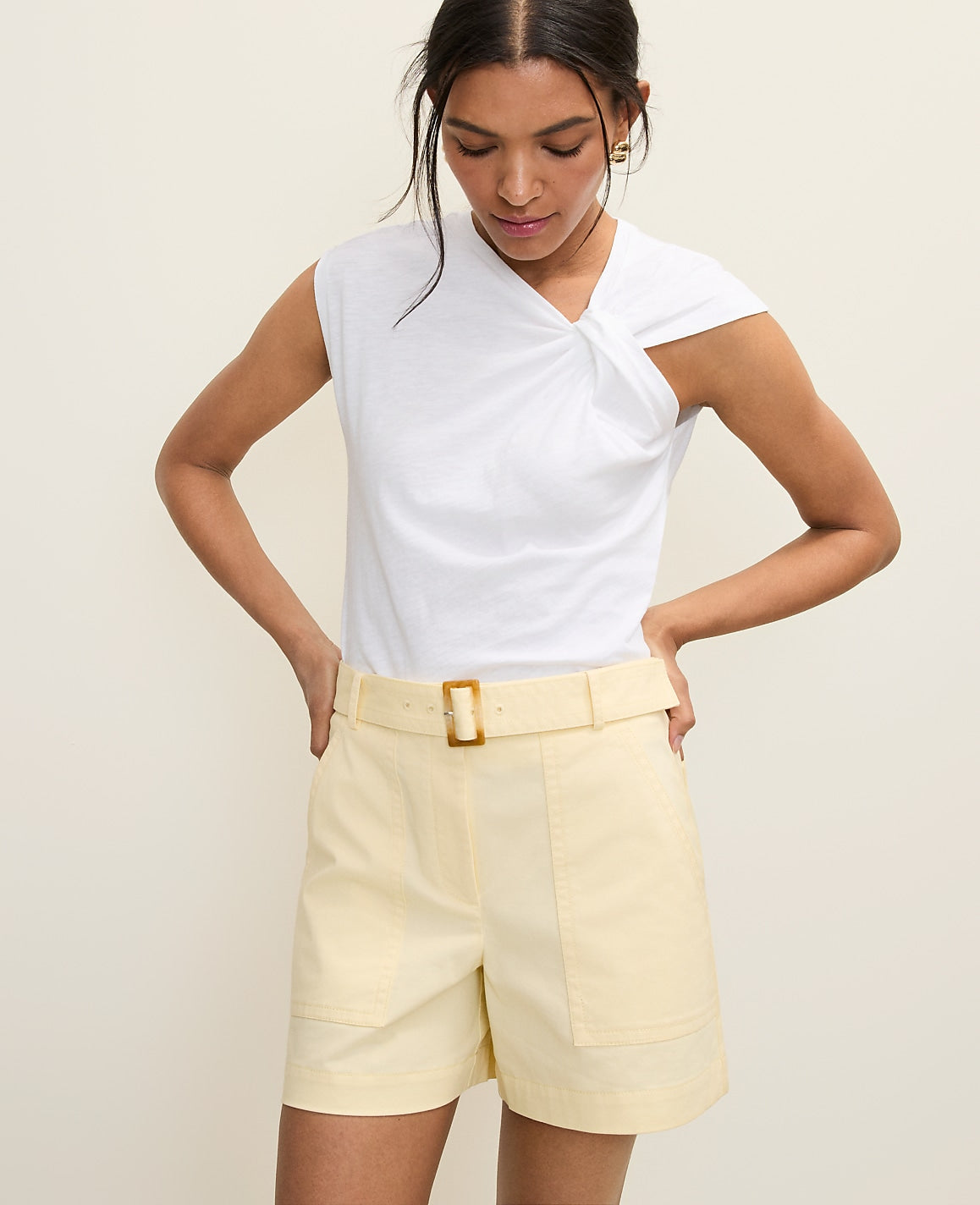 Petite Weekend Belted Short | Vinci Leather
