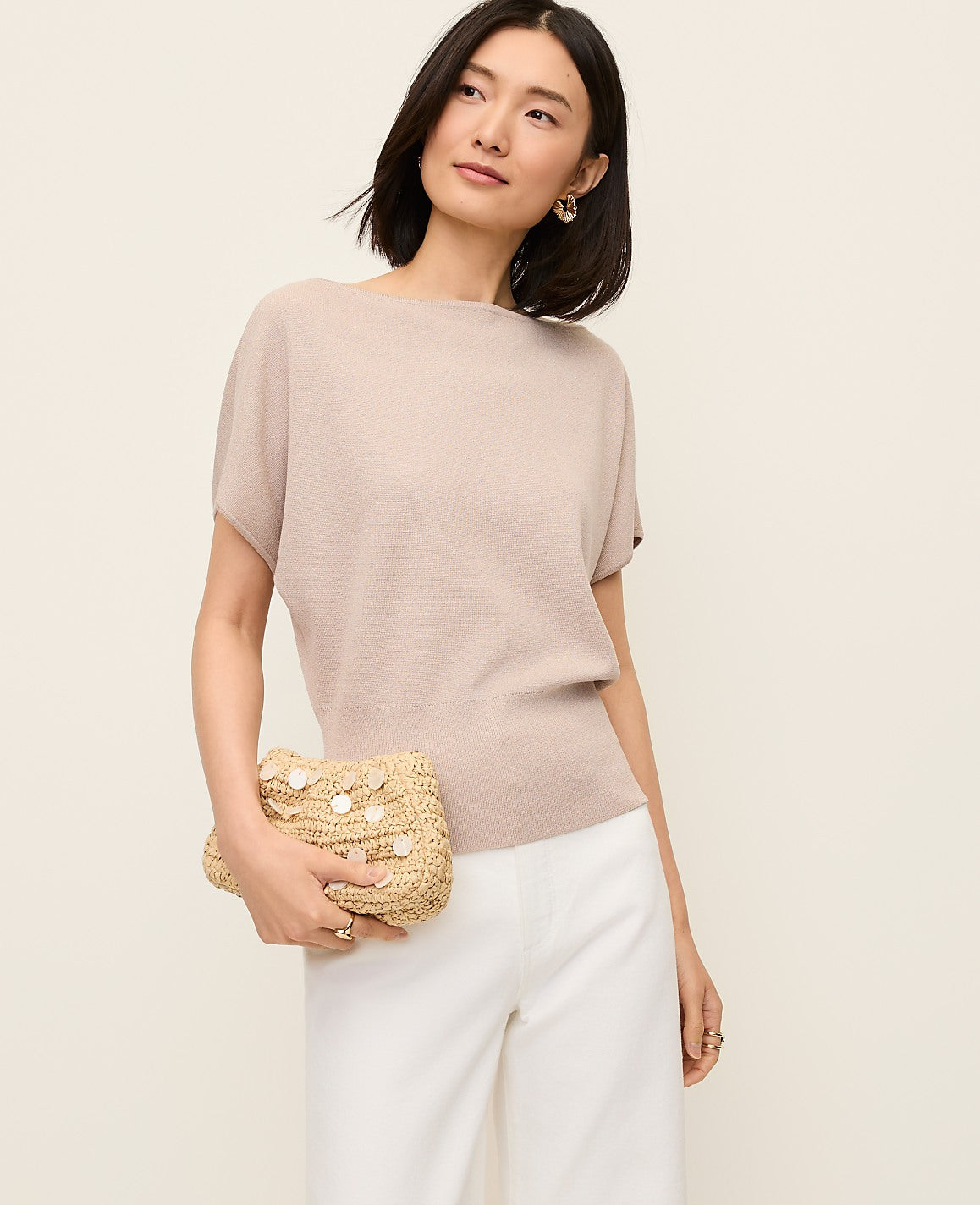 Dolman Boatneck Sweater Top | Vinci Leather