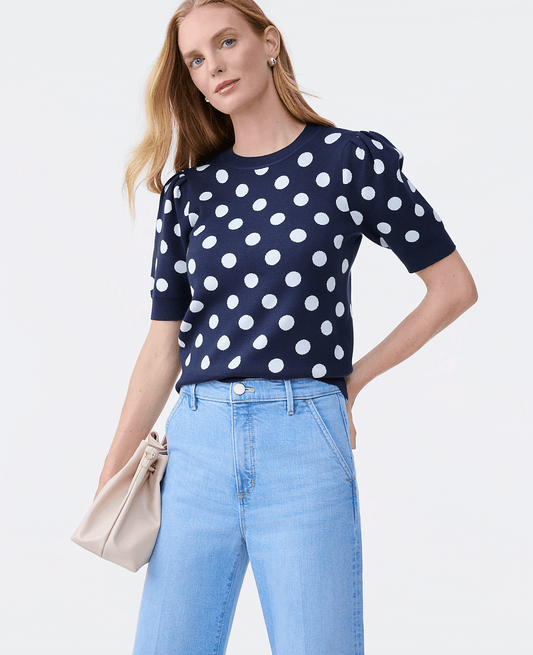 Dotted Sweater Tee | Vinci Leather