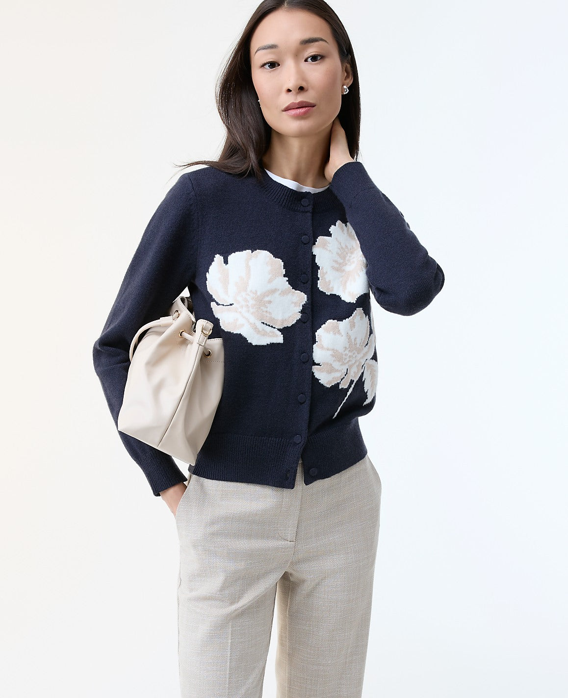Floral Ann Cardigan | Vinci Leather