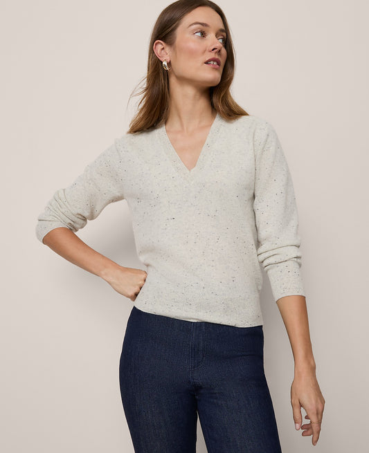 Cashmere V-Neck Sweater | Vinci Leather