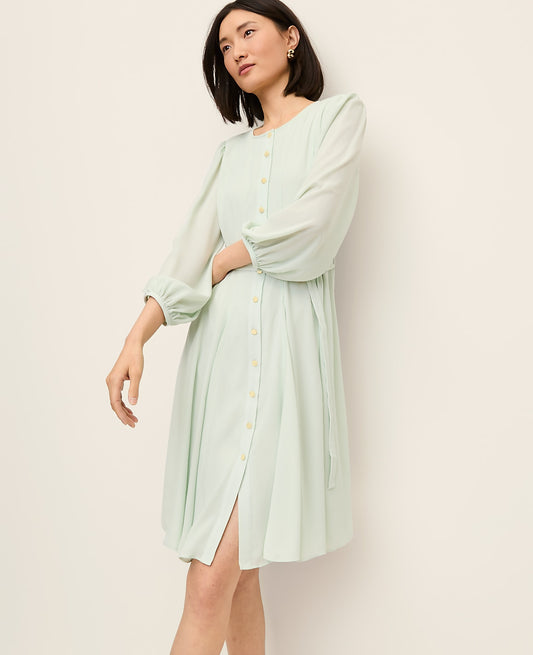 Belted Flare Dress | Vinci Leather
