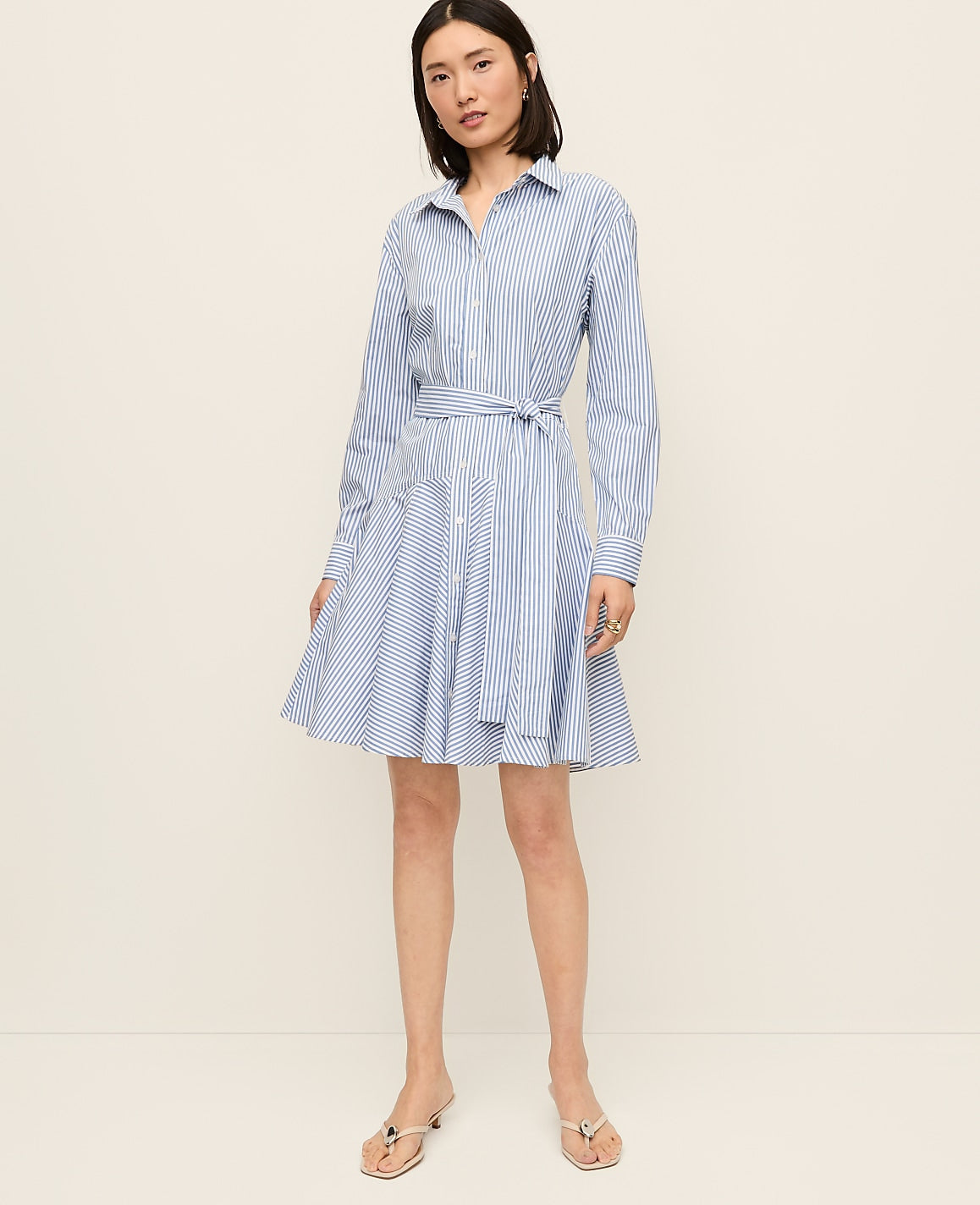 Striped Shirtdress | Vinci Leather