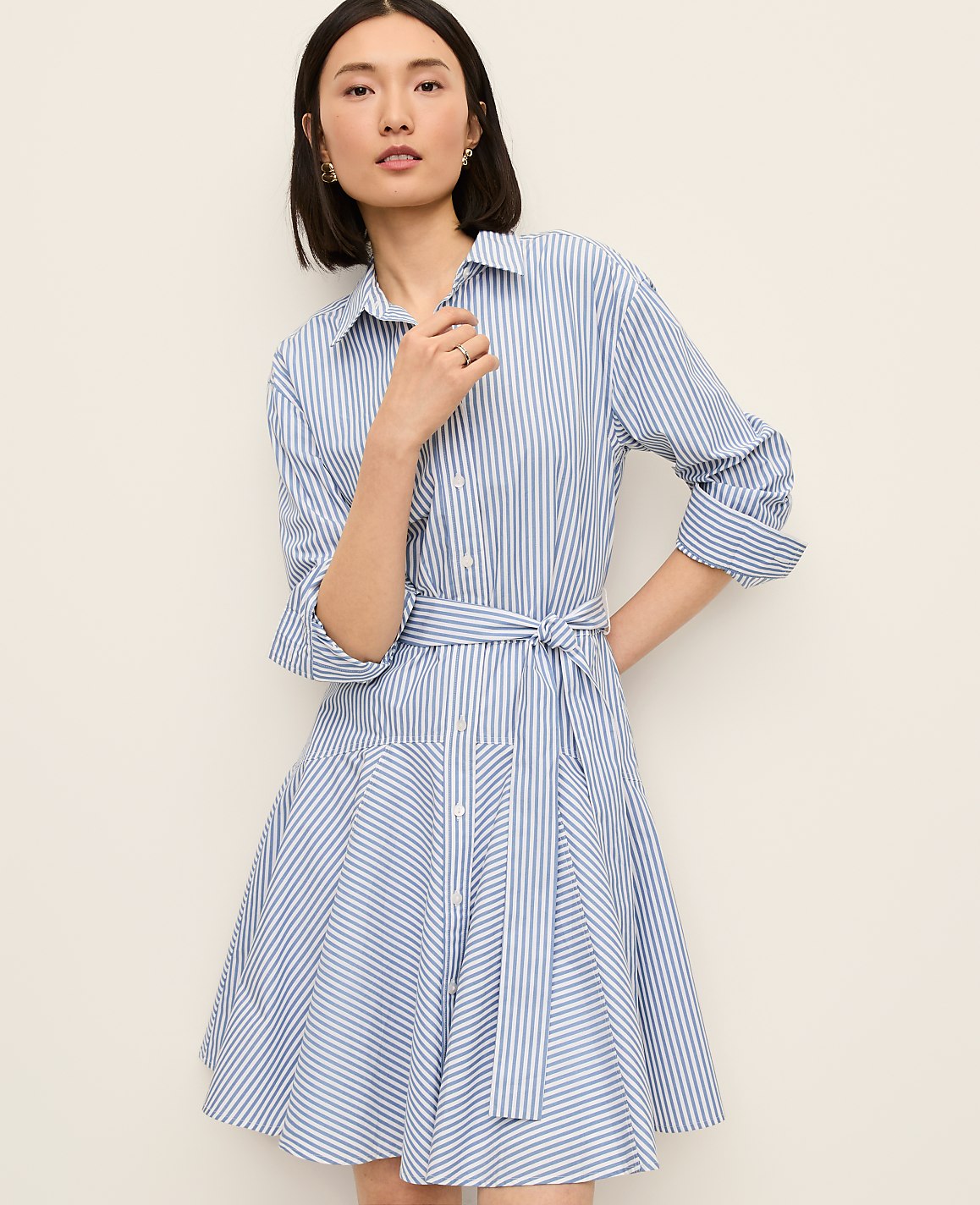 Striped Shirtdress | Vinci Leather