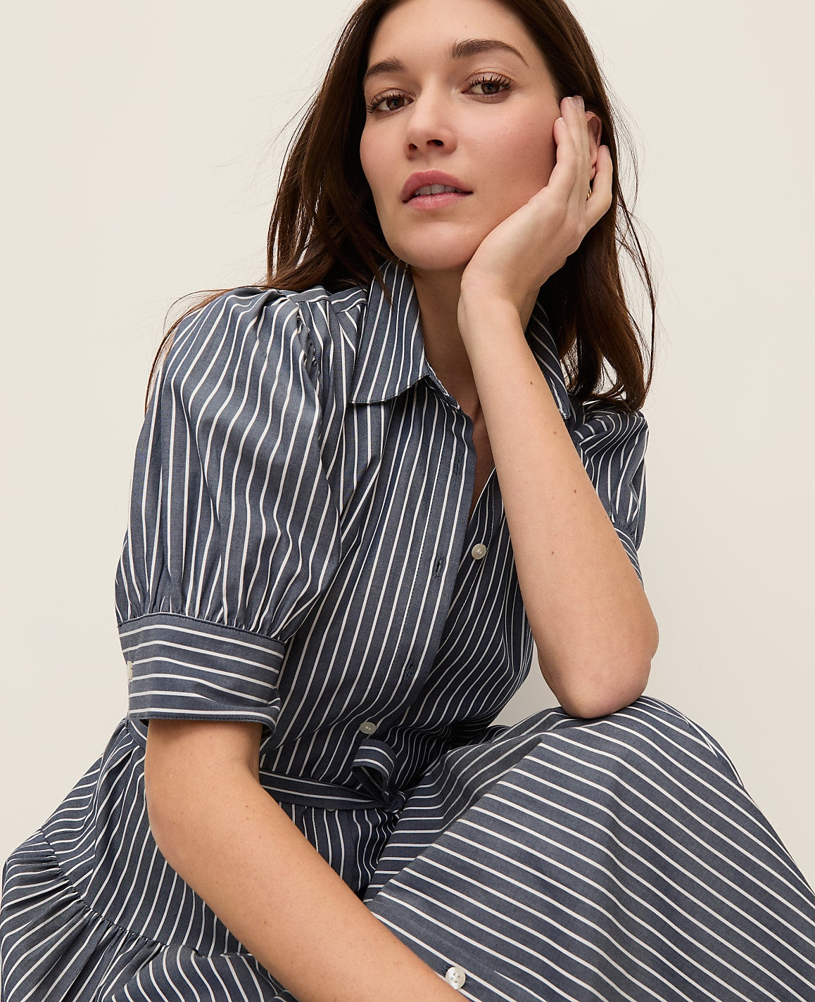 Striped Shirtdress | Vinci Leather