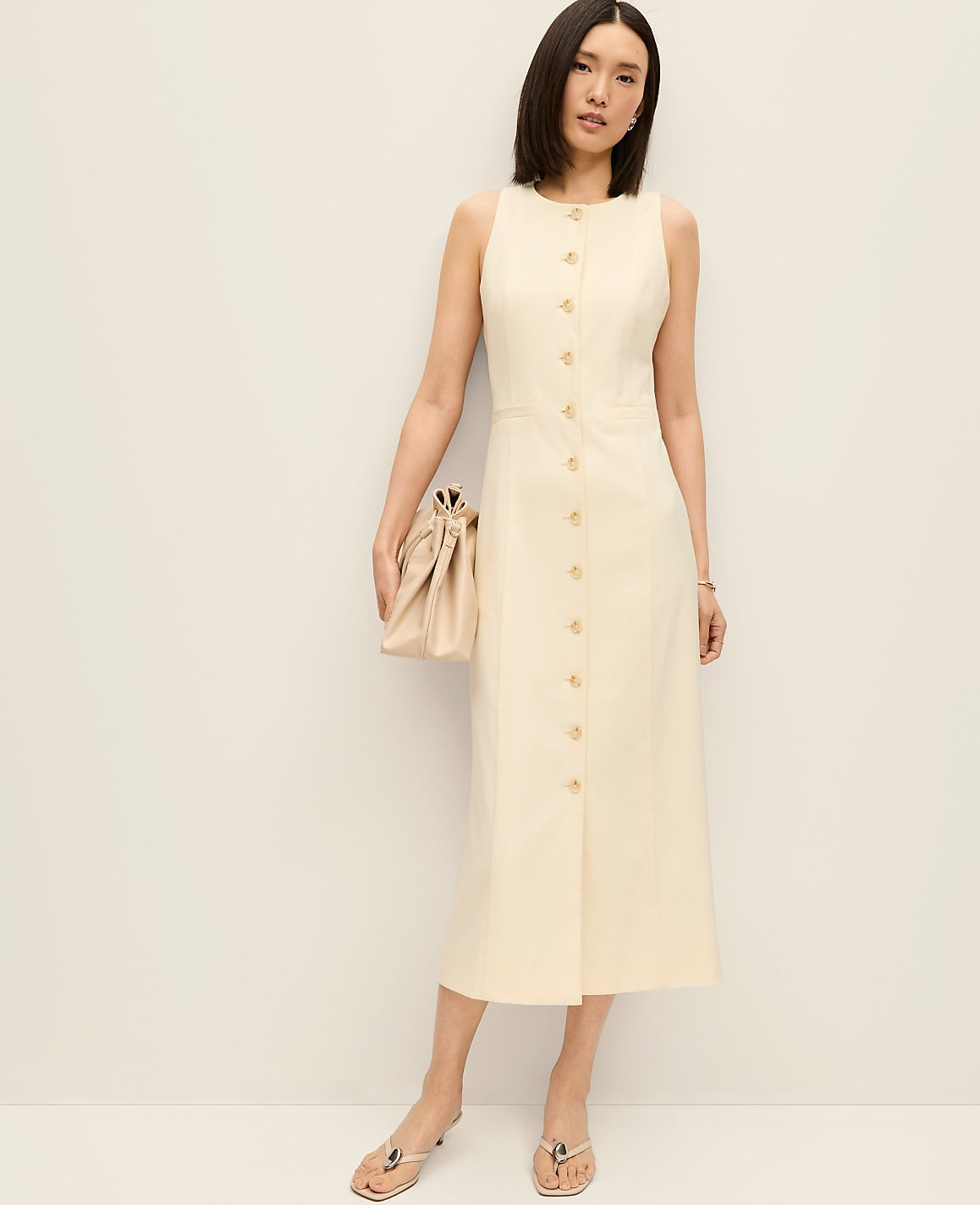 Button Sheath Dress | Vinci Leather