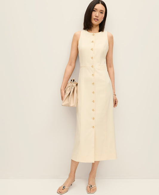Button Sheath Dress | Vinci Leather