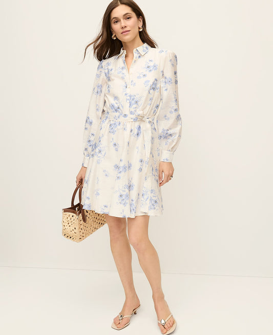 Collared Floral Shirtdress | Vinci Leather