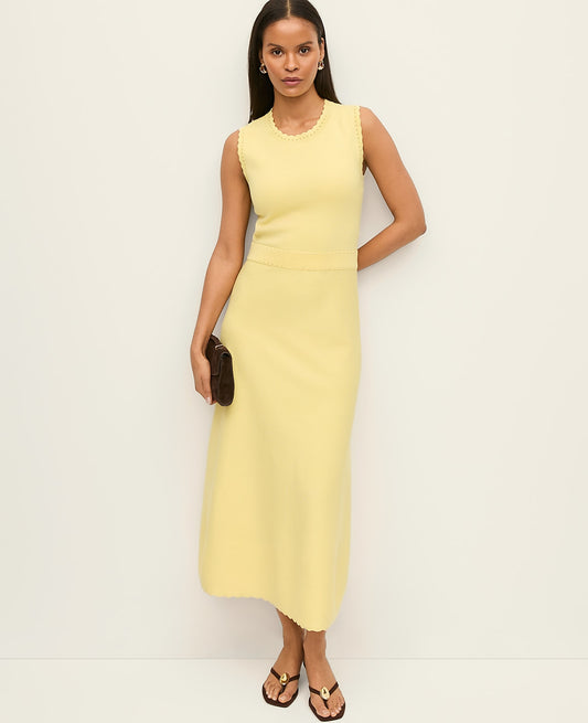 Scalloped Midi Dress | Vinci Leather