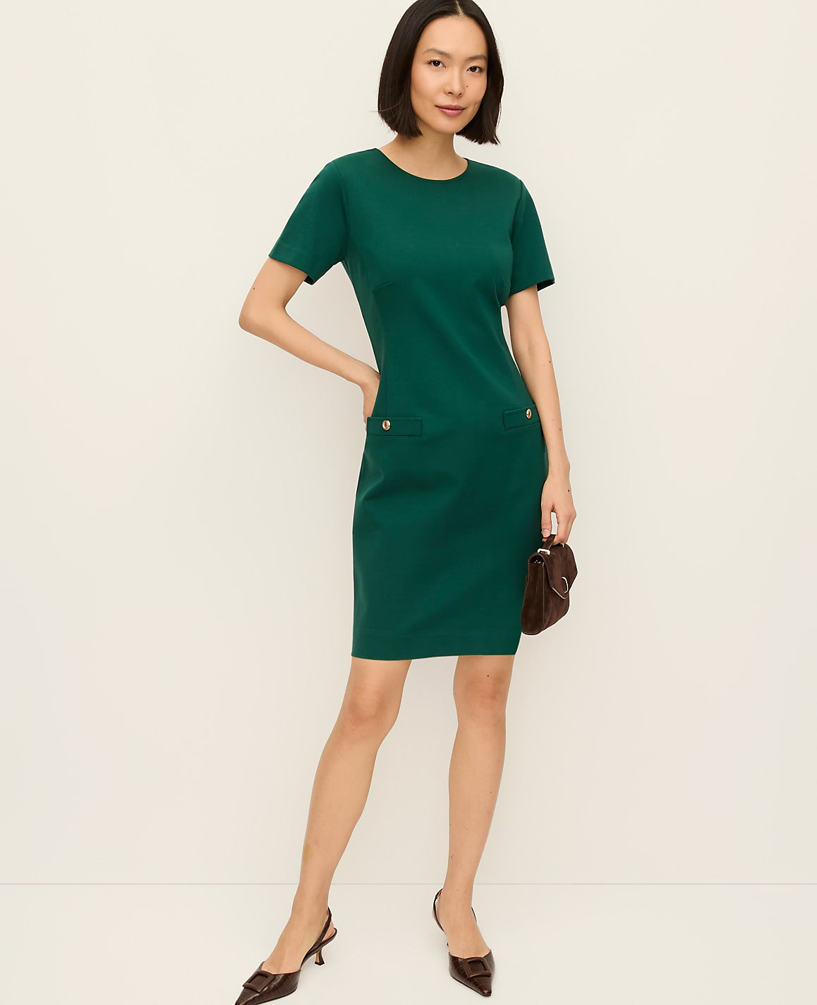 Ponte Shift Dress | Vinci Leather