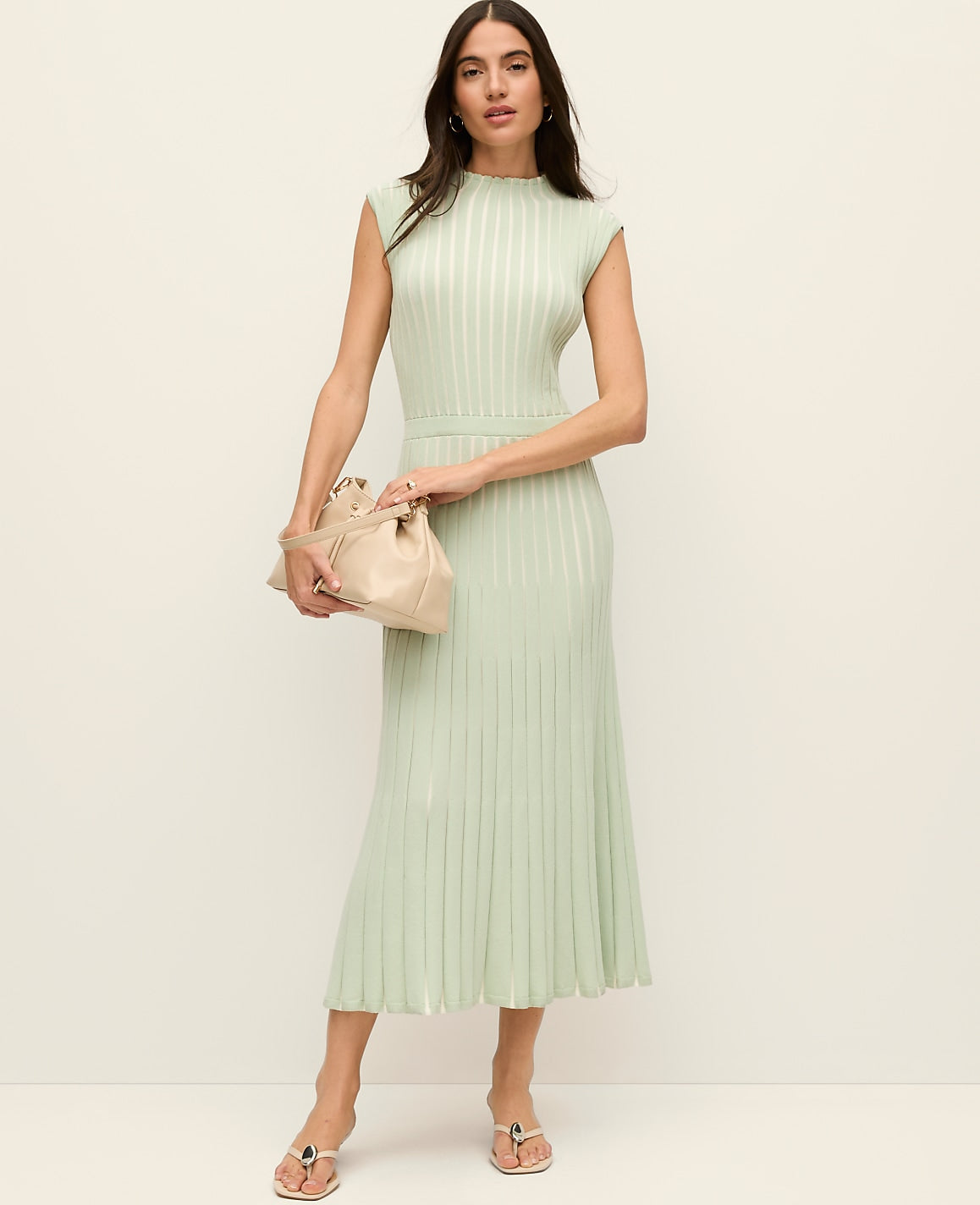 Ribbed Mock Neck Sweater Dress | Vinci Leather