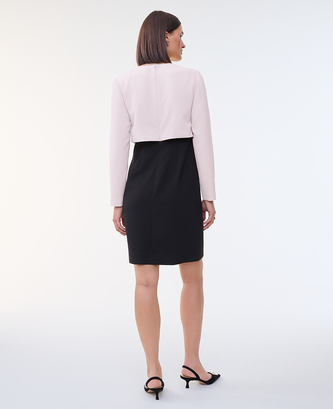Colorblock Crew Neck Shift Dress | Vinci Leather