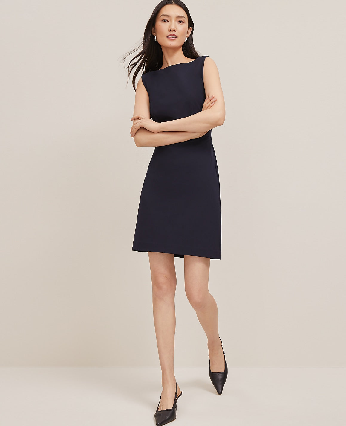 The Boatneck Dress in Seasonless Stretch | Vinci Leather