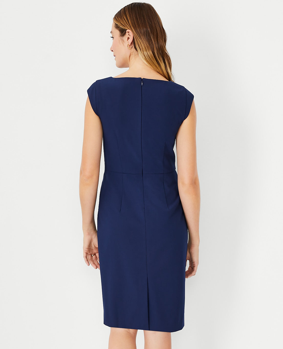 The Scoop Neck Zip Pocket Dress in Bi-Stretch | Vinci Leather