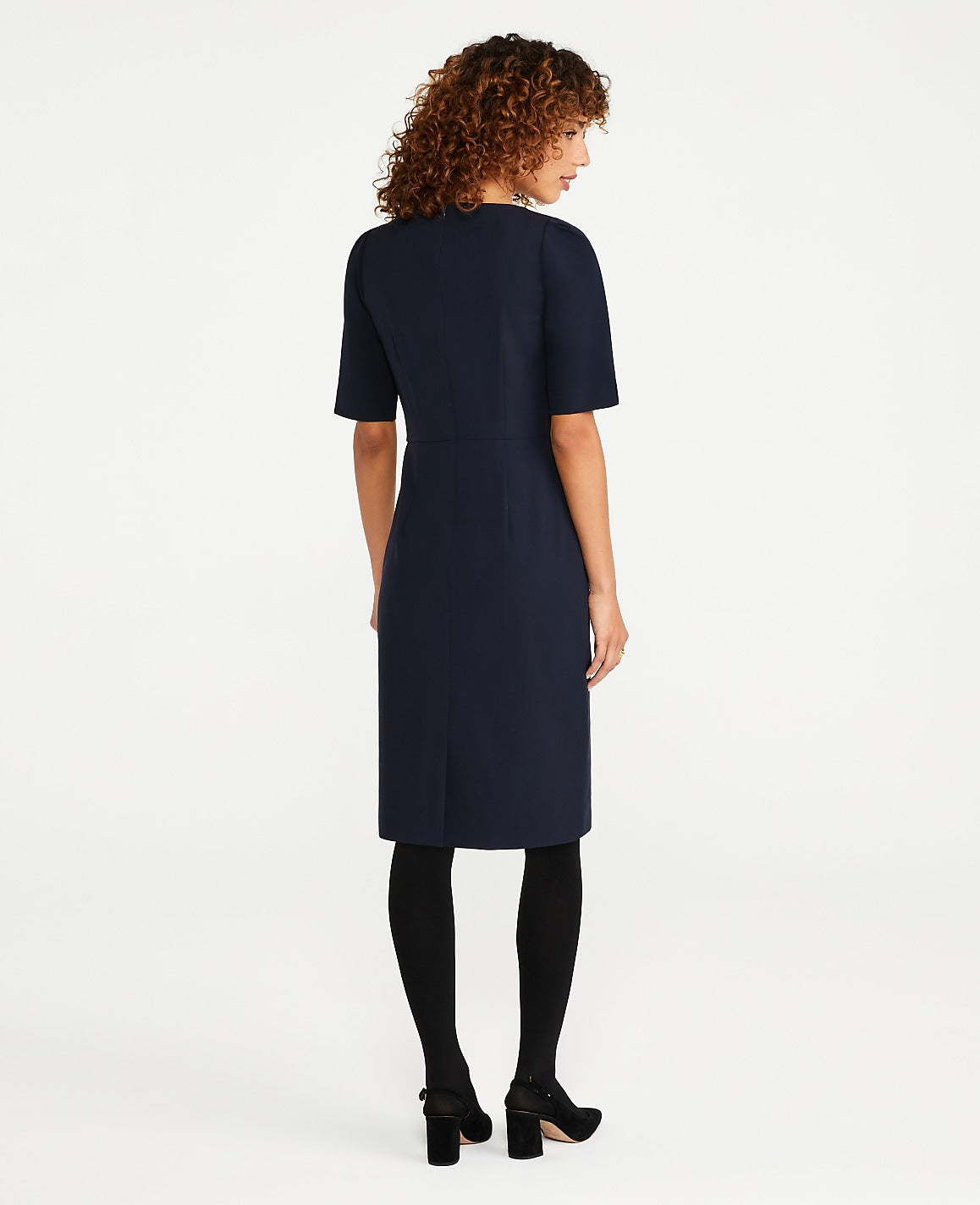 The Square Neck Sheath Dress in Seasonless Stretch | Vinci Leather