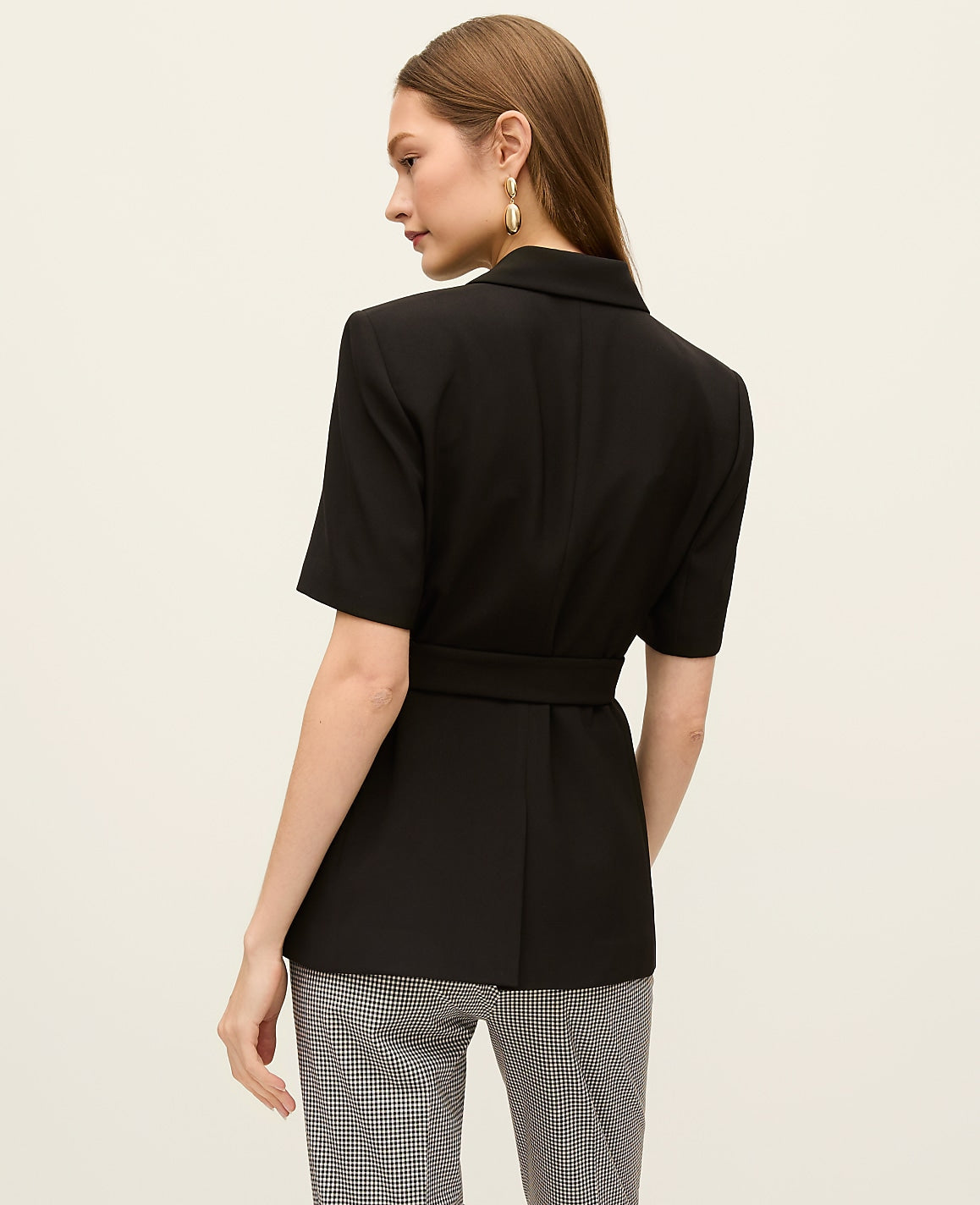 The Fitted Belted Blazer in Crepe | Vinci Leather