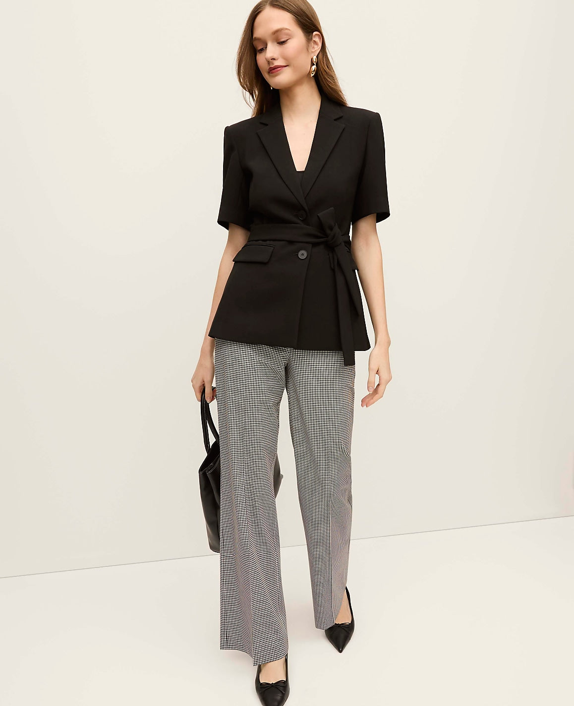 The Fitted Belted Blazer in Crepe | Vinci Leather